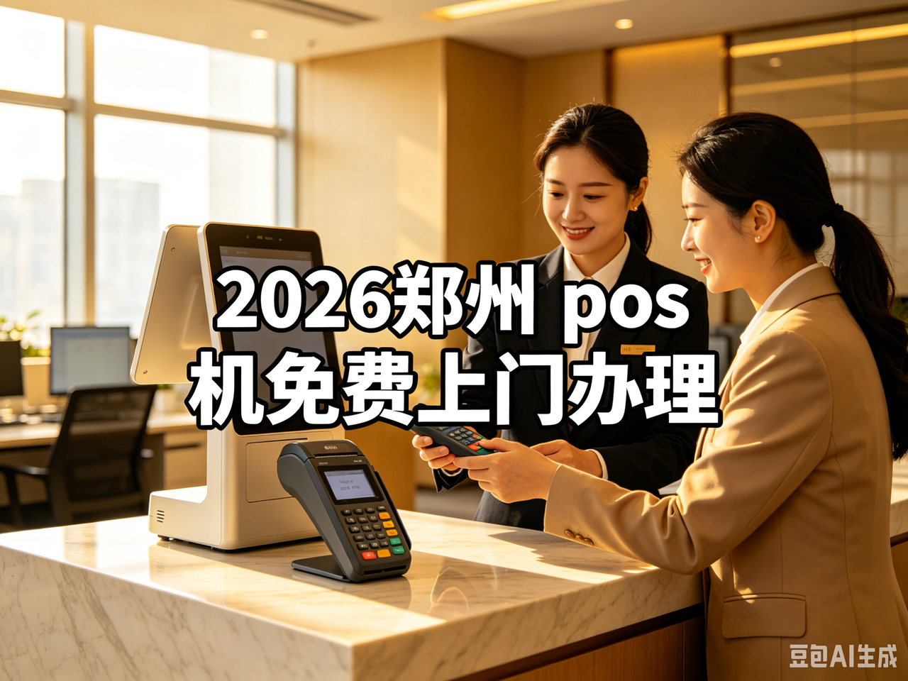 郑州 pos 刷卡机免费上门办理！个人用央行持牌机，低费率秒到无押金